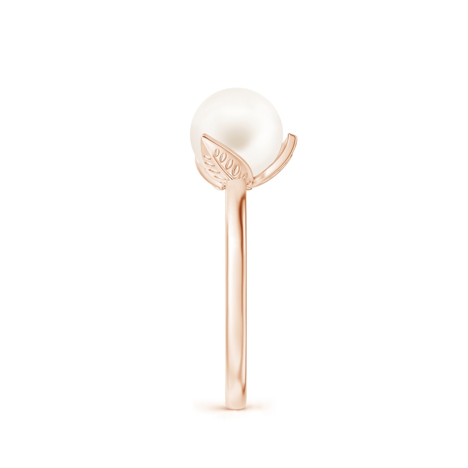8mm AA Trillium Freshwater Pearl Solitaire Ring in Rose Gold side 2