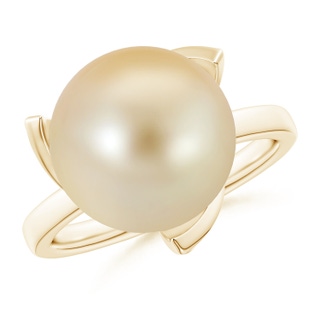 12mm AAA Trillium Golden South Sea Pearl Solitaire Ring in Yellow Gold