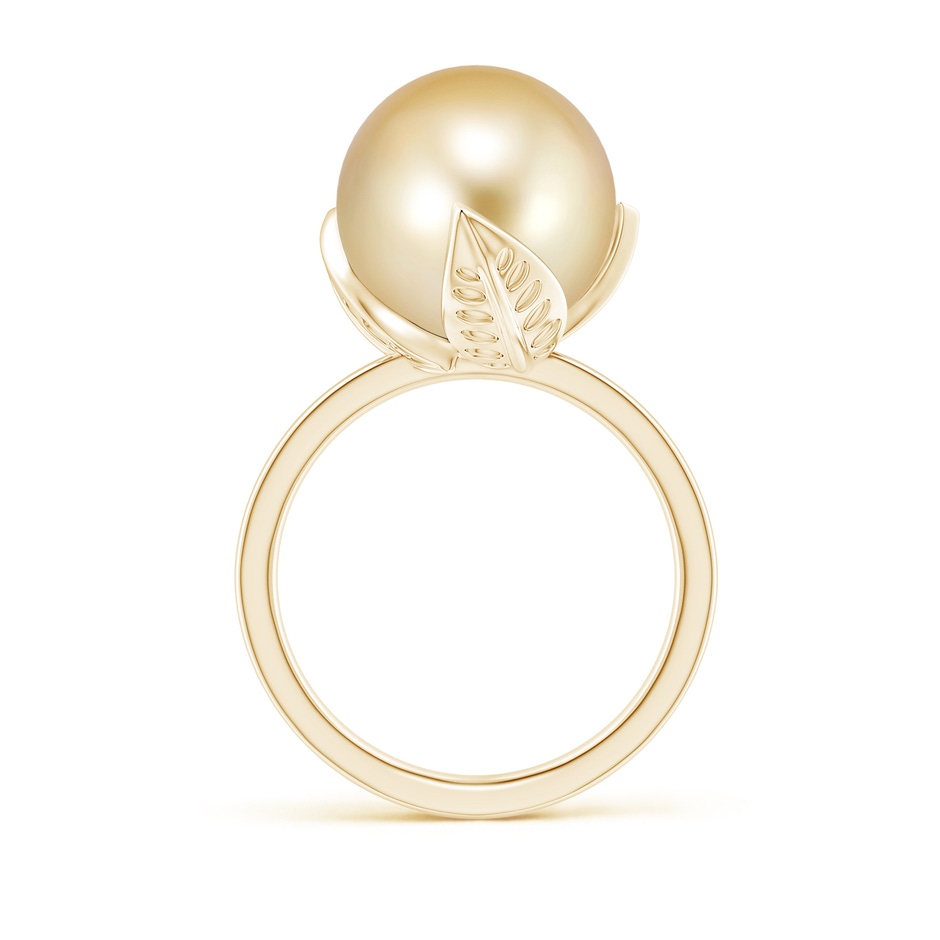 12mm AAAA Trillium Golden South Sea Pearl Solitaire Ring in Yellow Gold side 1