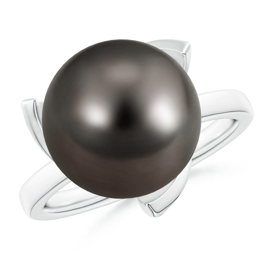 12mm AAA Trillium Tahitian Pearl Solitaire Ring in White Gold 