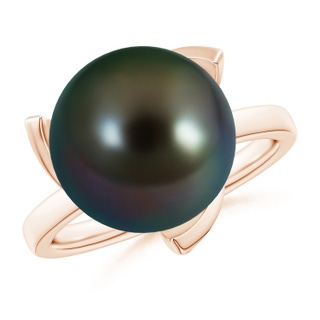 12mm AAAA Trillium Tahitian Pearl Solitaire Ring in Rose Gold