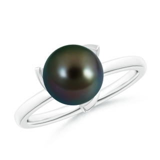 8mm AAAA Trillium Tahitian Pearl Solitaire Ring in P950 Platinum