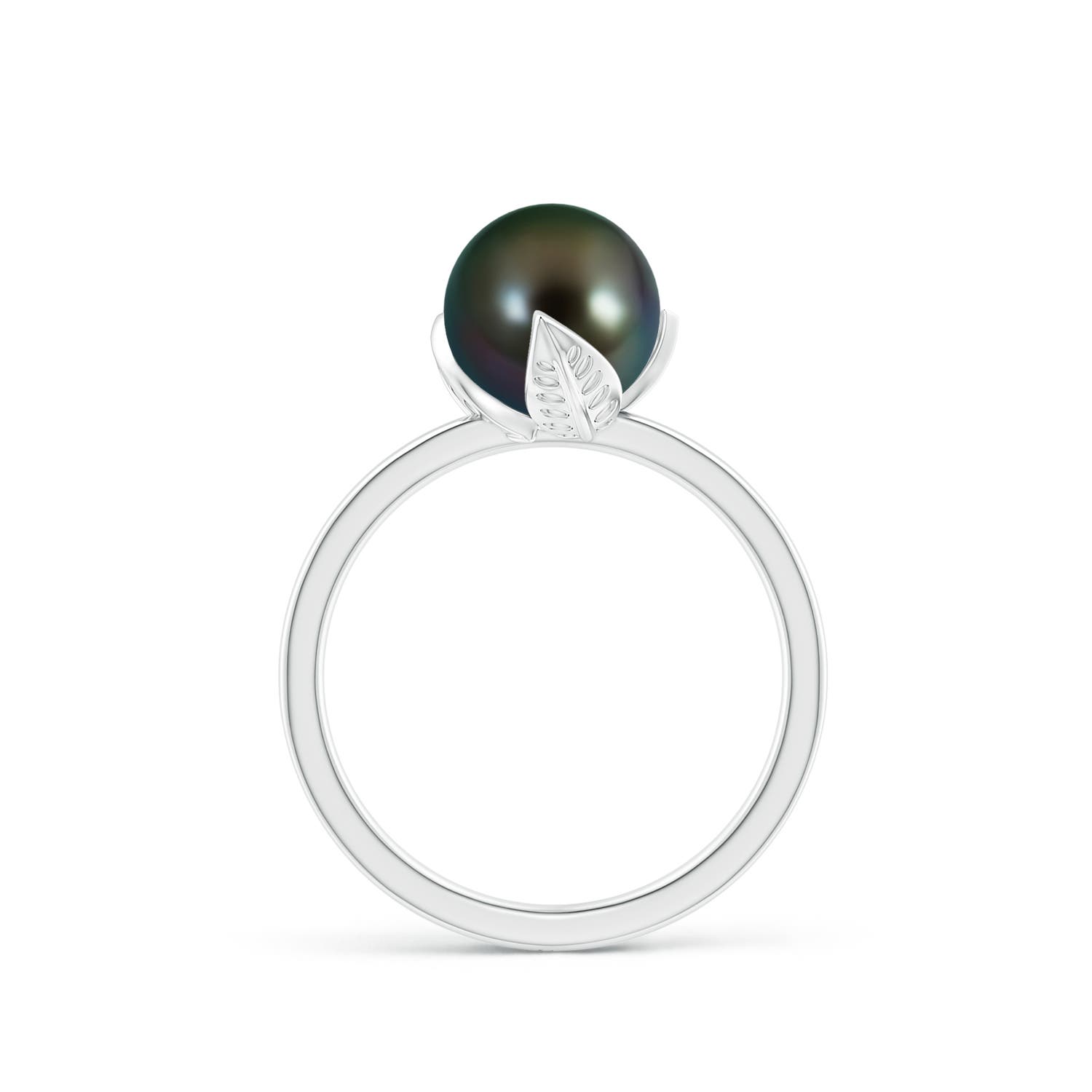 8mm AAAA Trillium Tahitian Pearl Solitaire Ring in P950 Platinum - side 1