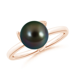 8mm AAAA Trillium Tahitian Pearl Solitaire Ring in Rose Gold
