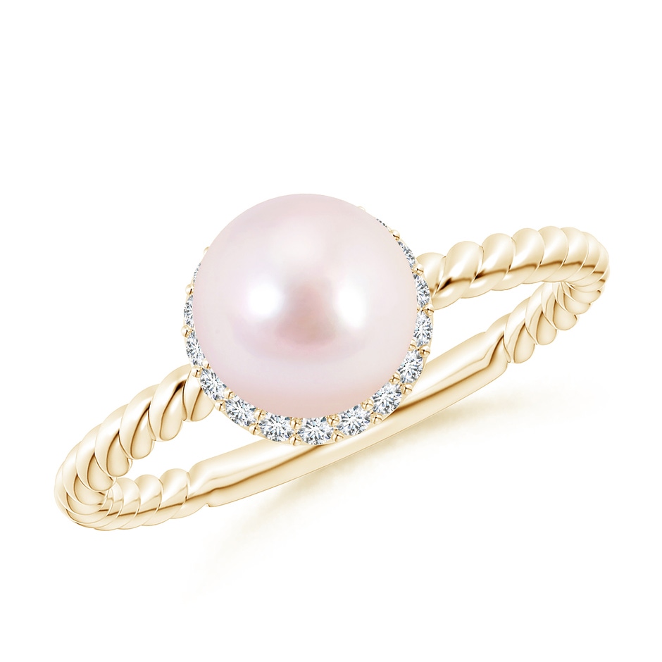 Japanese Akoya Pearl Twisted Rope Shank Ring | Angara