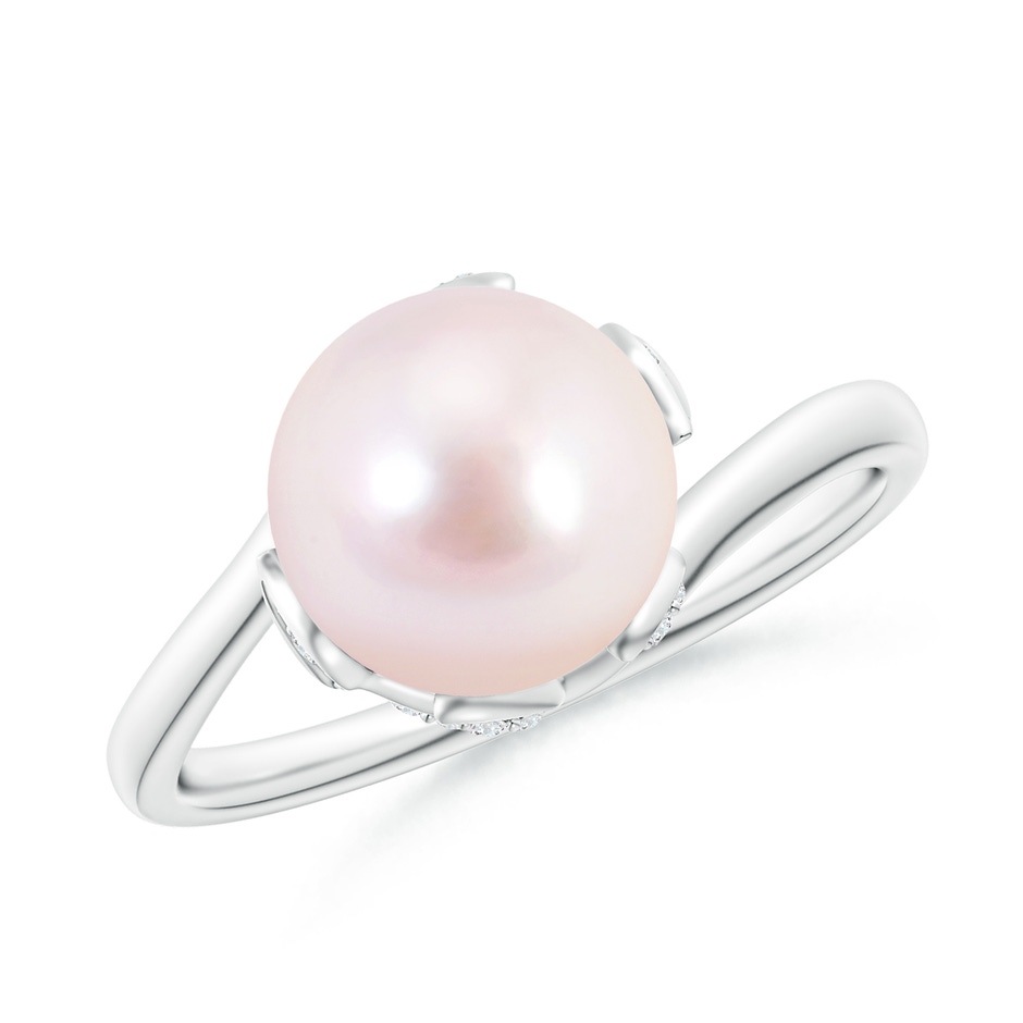 Japanese Akoya Pearl Olive Leaf Bypass Ring | Angara