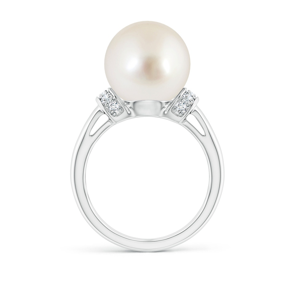 12mm AAAA South Sea Pearl Collar Ring with Diamonds in P950 Platinum side 1