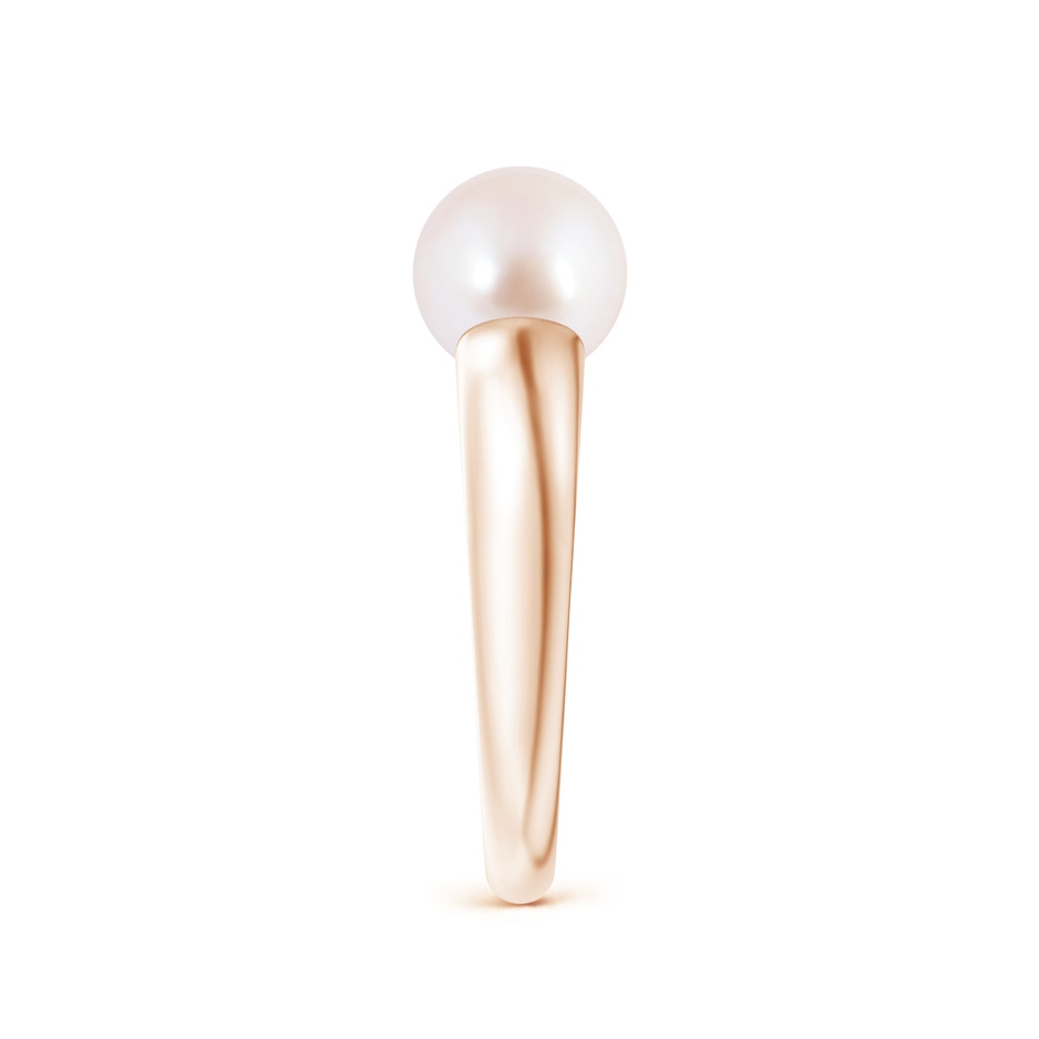 8mm AAA Solitaire Japanese Akoya Pearl Dome Ring in Rose Gold side 2
