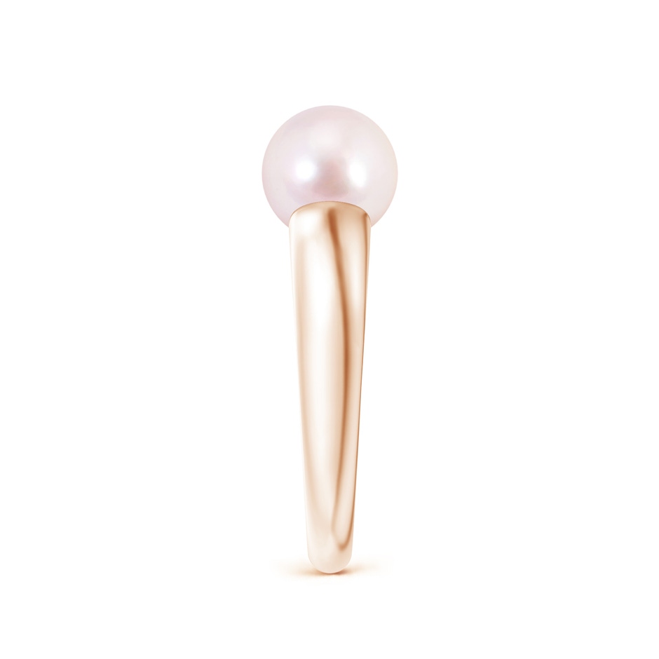 8mm AAAA Solitaire Japanese Akoya Pearl Dome Ring in Rose Gold side 2