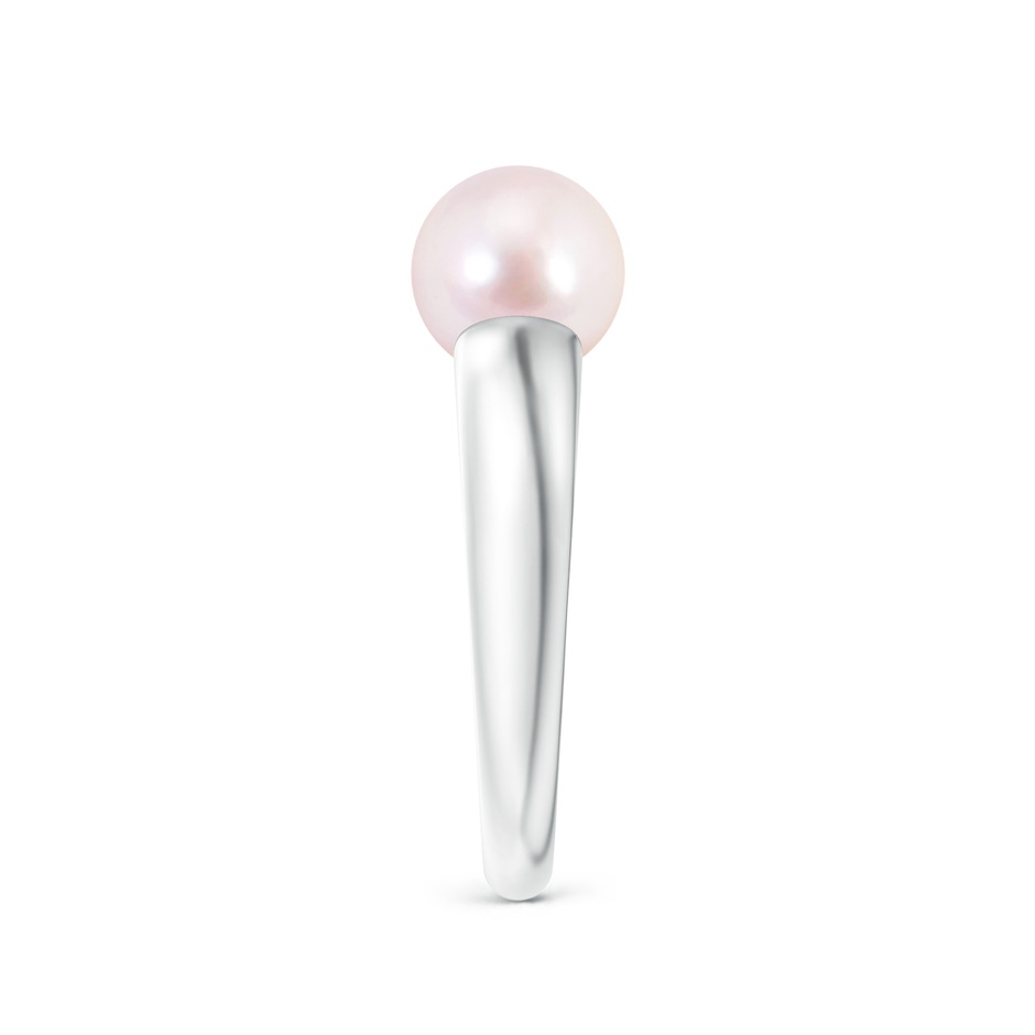 8mm AAAA Solitaire Japanese Akoya Pearl Dome Ring in White Gold side 2