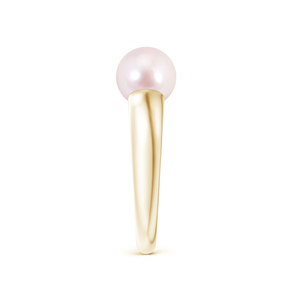 8mm AAAA Solitaire Japanese Akoya Pearl Dome Ring in Yellow Gold side 2