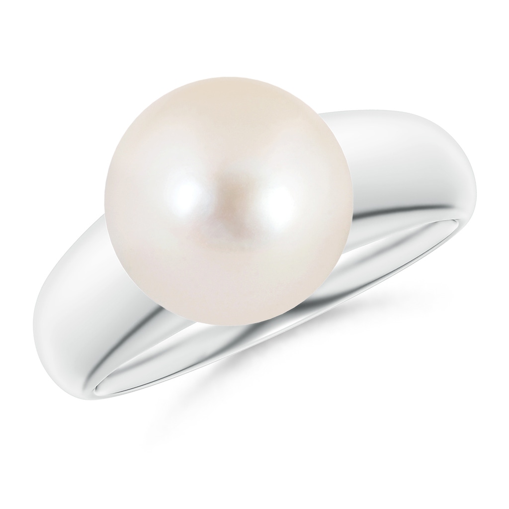 10mm AAAA Solitaire Freshwater Pearl Dome Ring in P950 Platinum