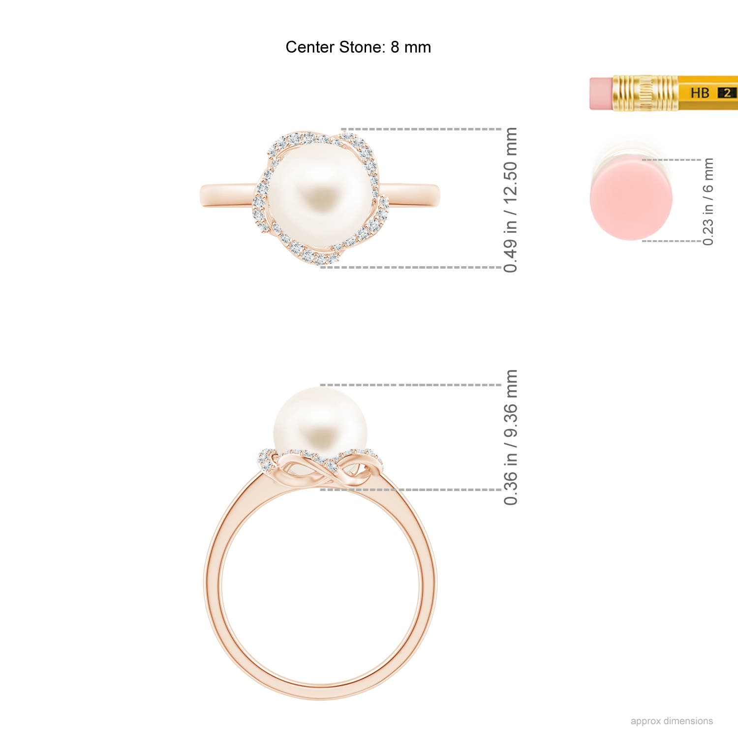 AAA / 3.85 CT / 14 KT Rose Gold