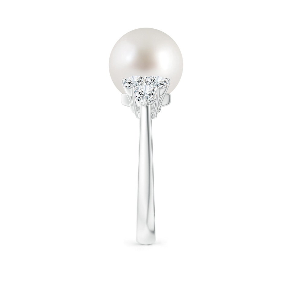 10mm AAA South Sea Pearl Trio Diamond Ring in White Gold side 2