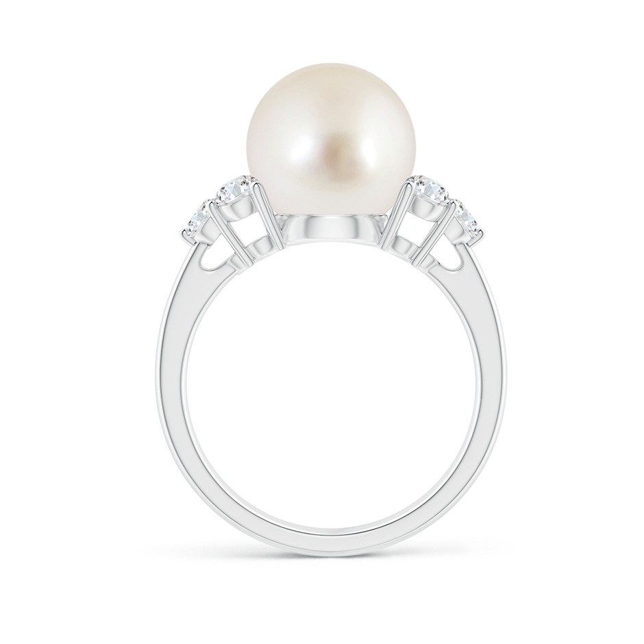 10mm AAAA South Sea Pearl Trio Diamond Ring in White Gold side 1
