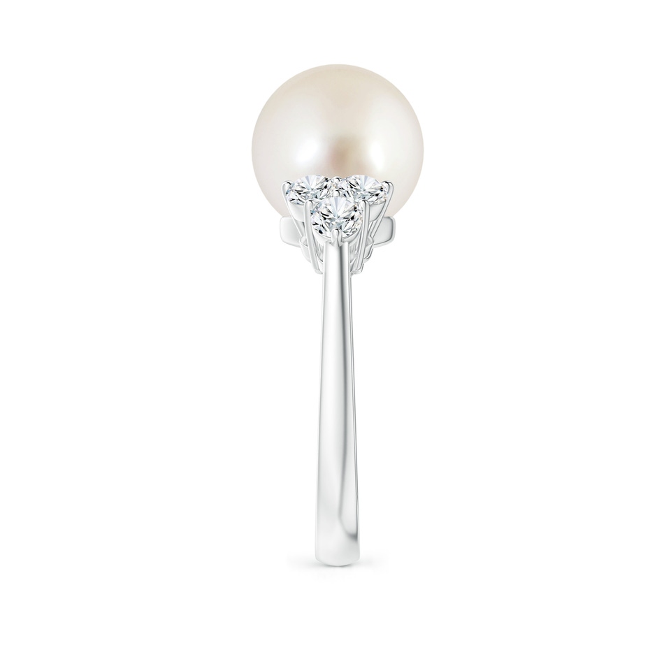 10mm AAAA South Sea Pearl Trio Diamond Ring in White Gold side 2