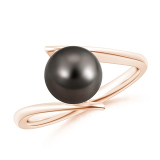 8mm AAA Solitaire Tahitian Pearl Ring with Bypass Shank in Rose Gold