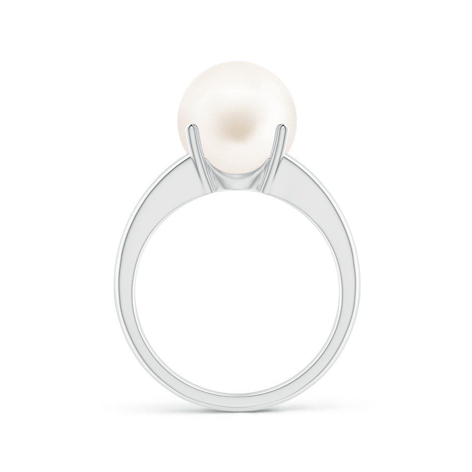 10mm AA Solitaire Freshwater Pearl Split Shank Ring in P950 Platinum side 1