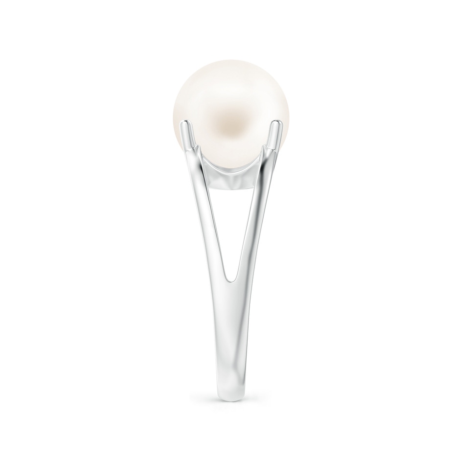 10mm AA Solitaire Freshwater Pearl Split Shank Ring in P950 Platinum side 2
