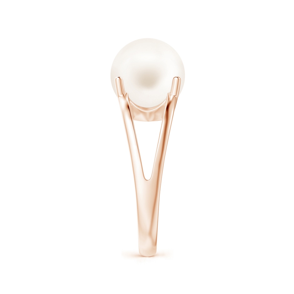 10mm AA Solitaire Freshwater Pearl Split Shank Ring in Rose Gold side 2