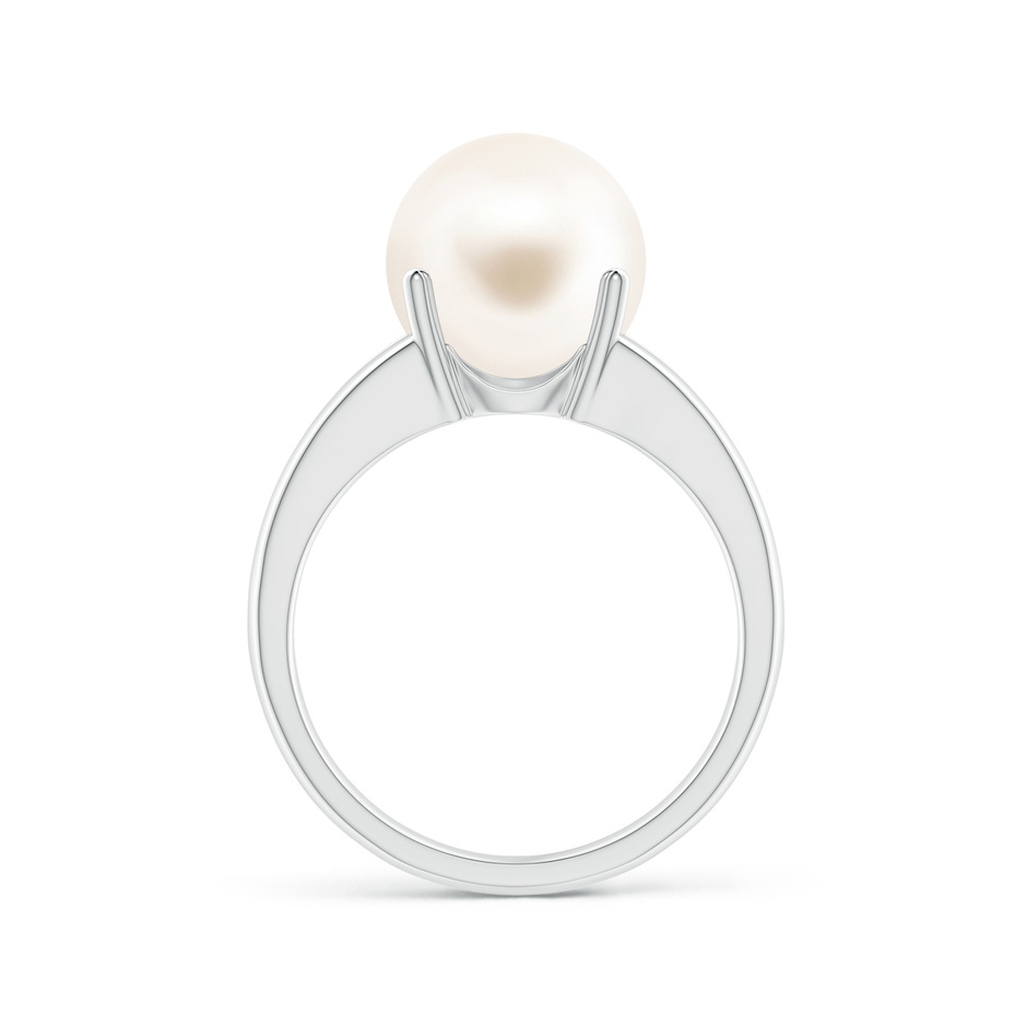 10mm AAA Solitaire Freshwater Pearl Split Shank Ring in P950 Platinum side 1