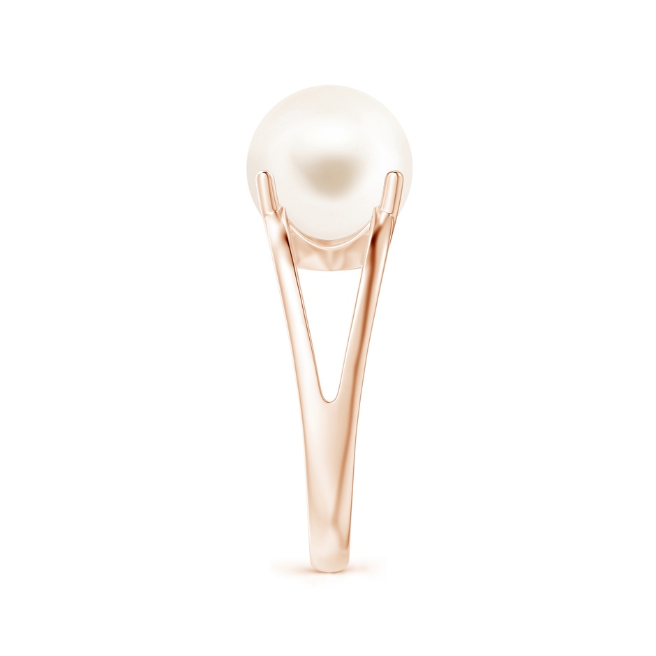 10mm AAA Solitaire Freshwater Pearl Split Shank Ring in Rose Gold side 2