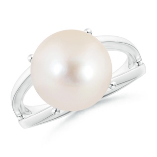 12mm AAAA Solitaire Freshwater Pearl Split Shank Ring in P950 Platinum