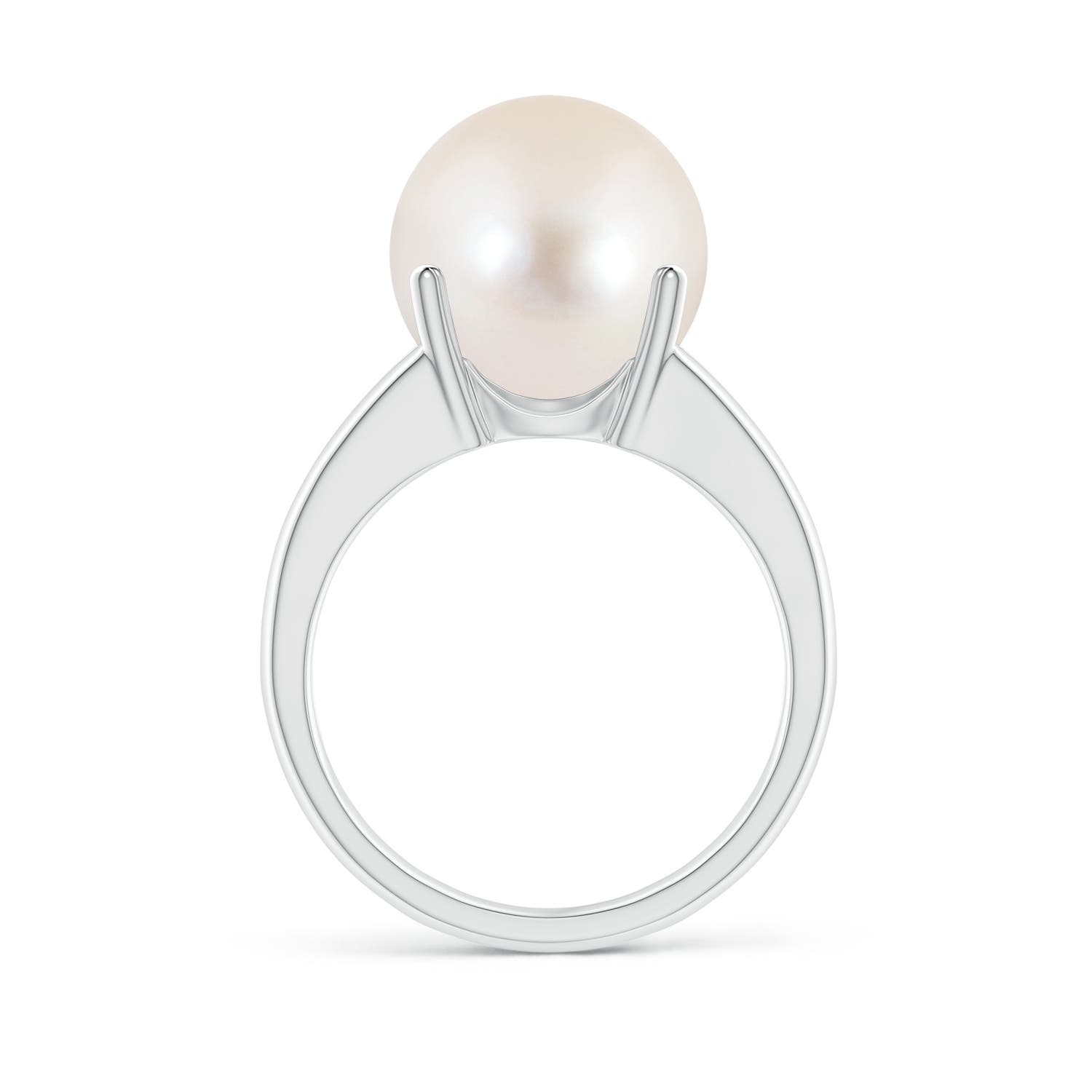 12mm AAAA Solitaire Freshwater Pearl Split Shank Ring in P950 Platinum