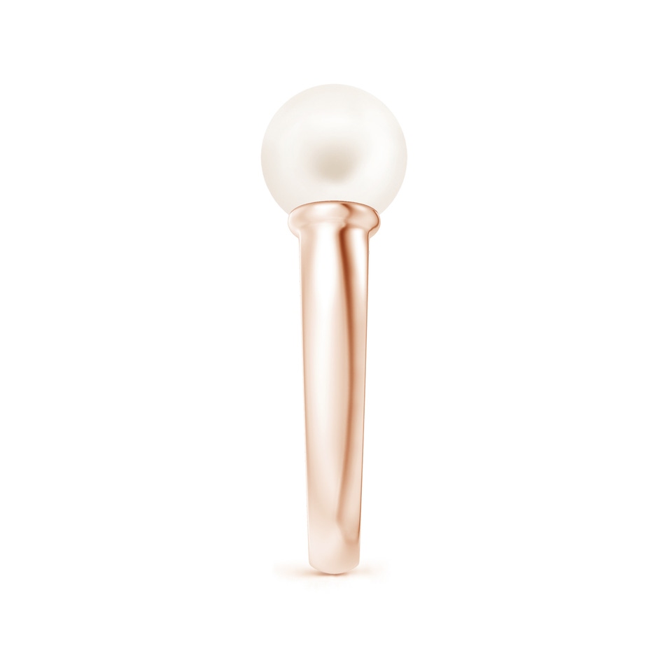 8mm AA Freshwater Pearl Two Stone Open Ring in Rose Gold side 2