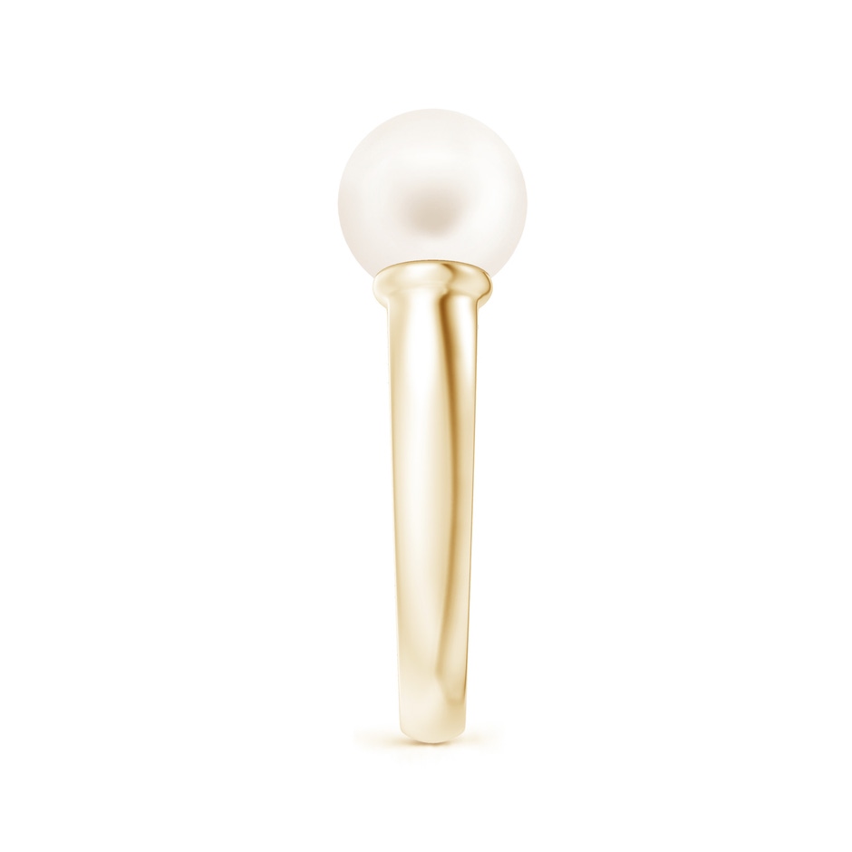 8mm AA Freshwater Pearl Two Stone Open Ring in Yellow Gold side 2