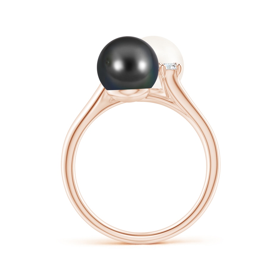 8mm AA Freshwater & Tahitian Pearl Ring in Rose Gold side 1