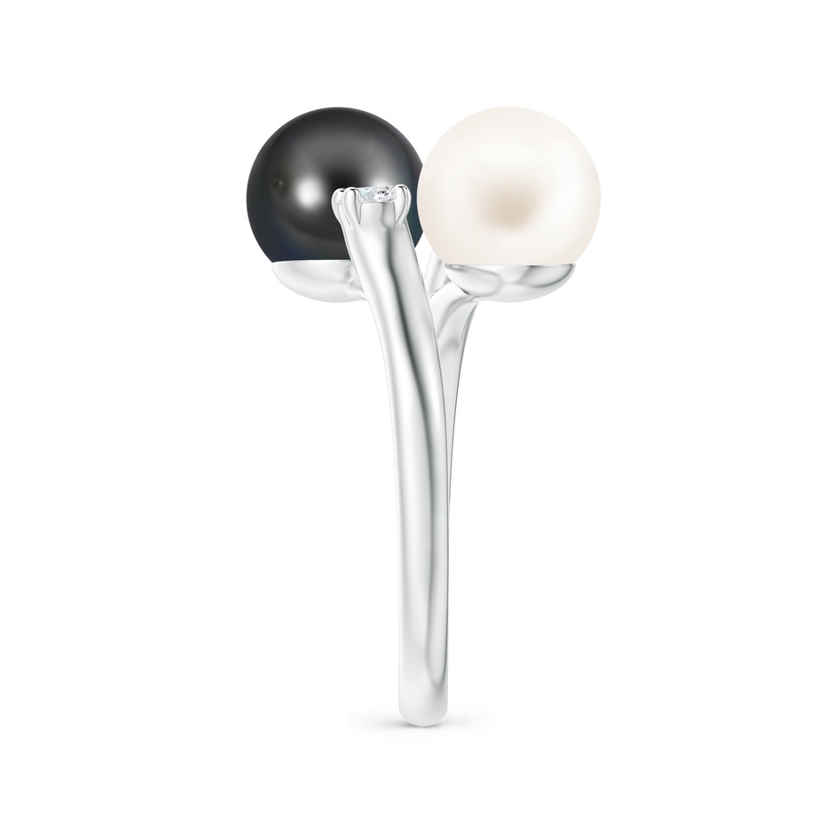 8mm AA Freshwater & Tahitian Pearl Ring in White Gold side 2