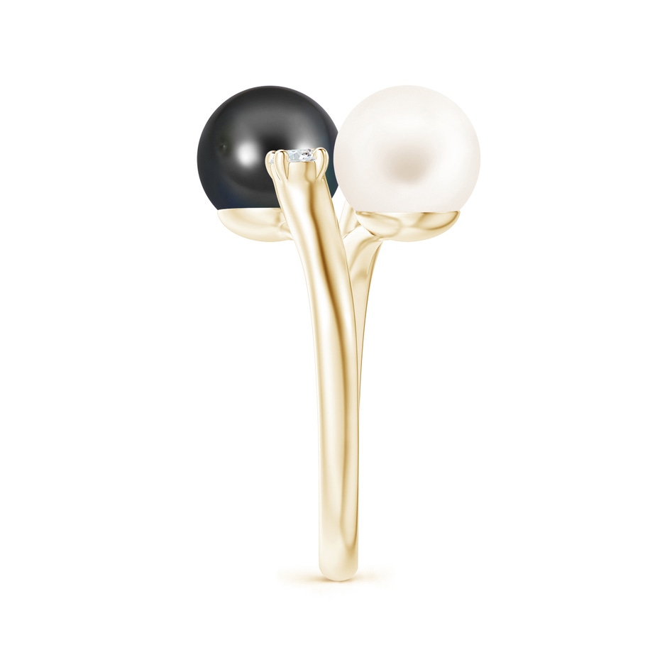 8mm AA Freshwater & Tahitian Pearl Ring in Yellow Gold side 2