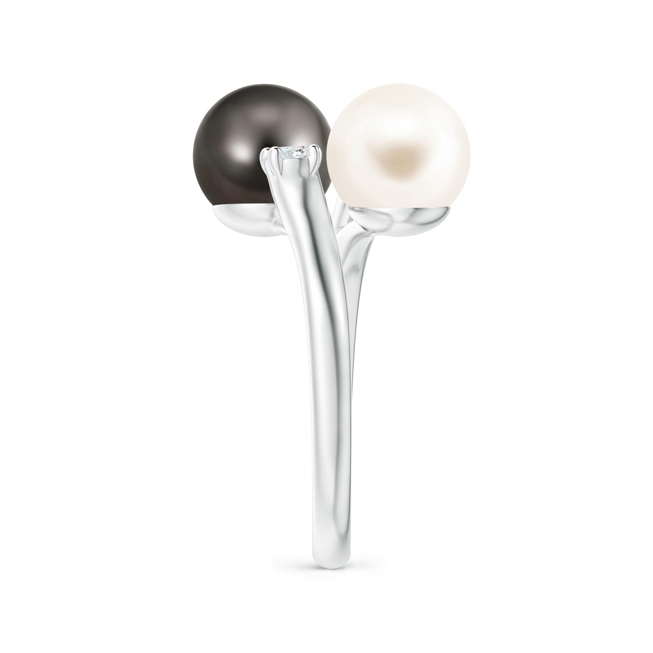 8mm AAA Freshwater & Tahitian Pearl Ring in White Gold side 2