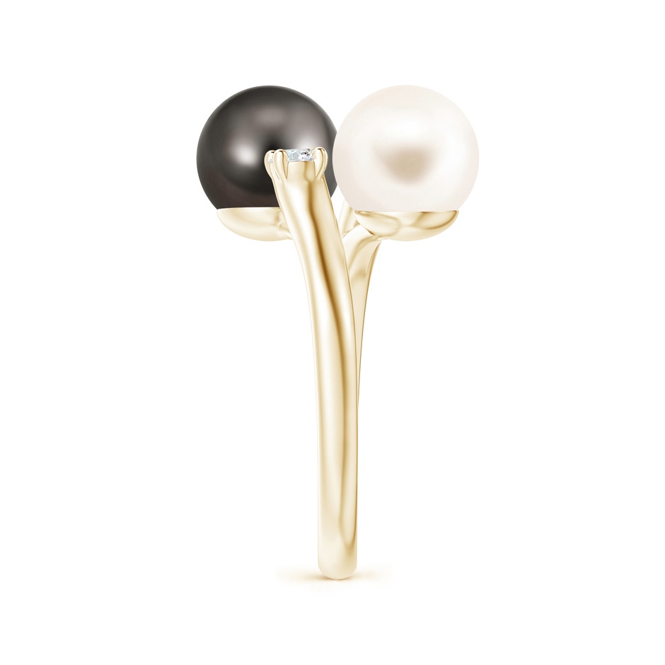 8mm AAA Freshwater & Tahitian Pearl Ring in Yellow Gold side 2