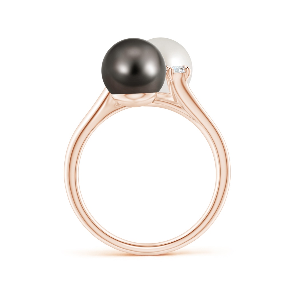 8mm AAA South Sea & Tahitian Pearl Ring in Rose Gold Side 1