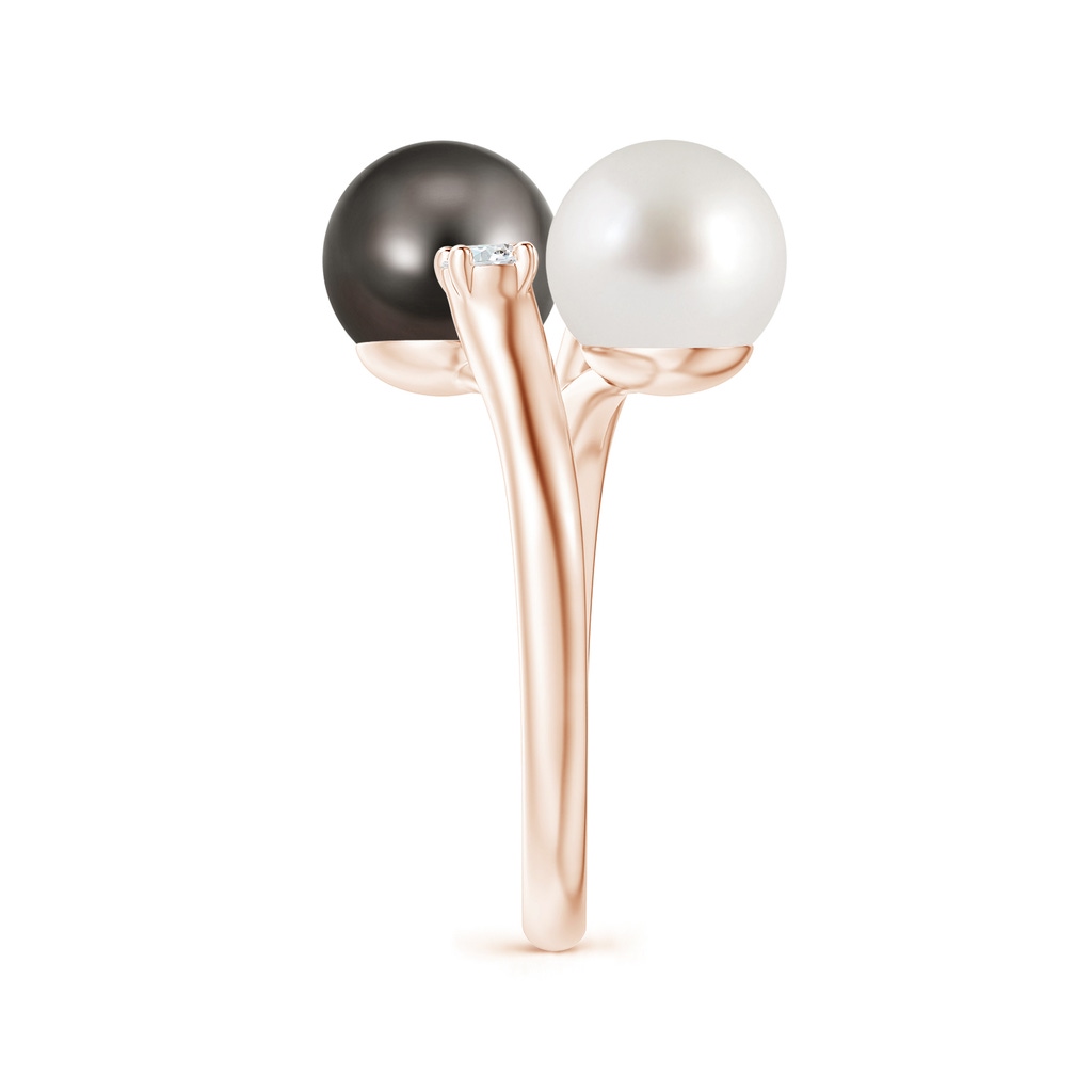 8mm AAA South Sea & Tahitian Pearl Ring in Rose Gold Side 2