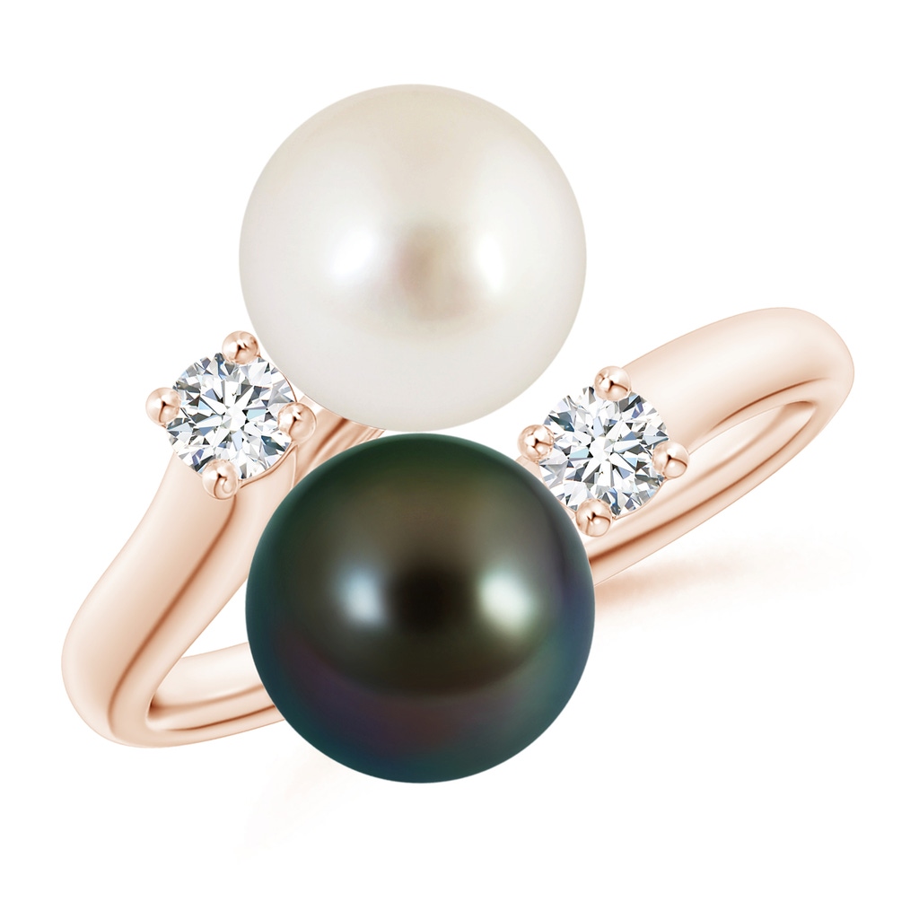 8mm AAAA South Sea & Tahitian Pearl Ring in Rose Gold