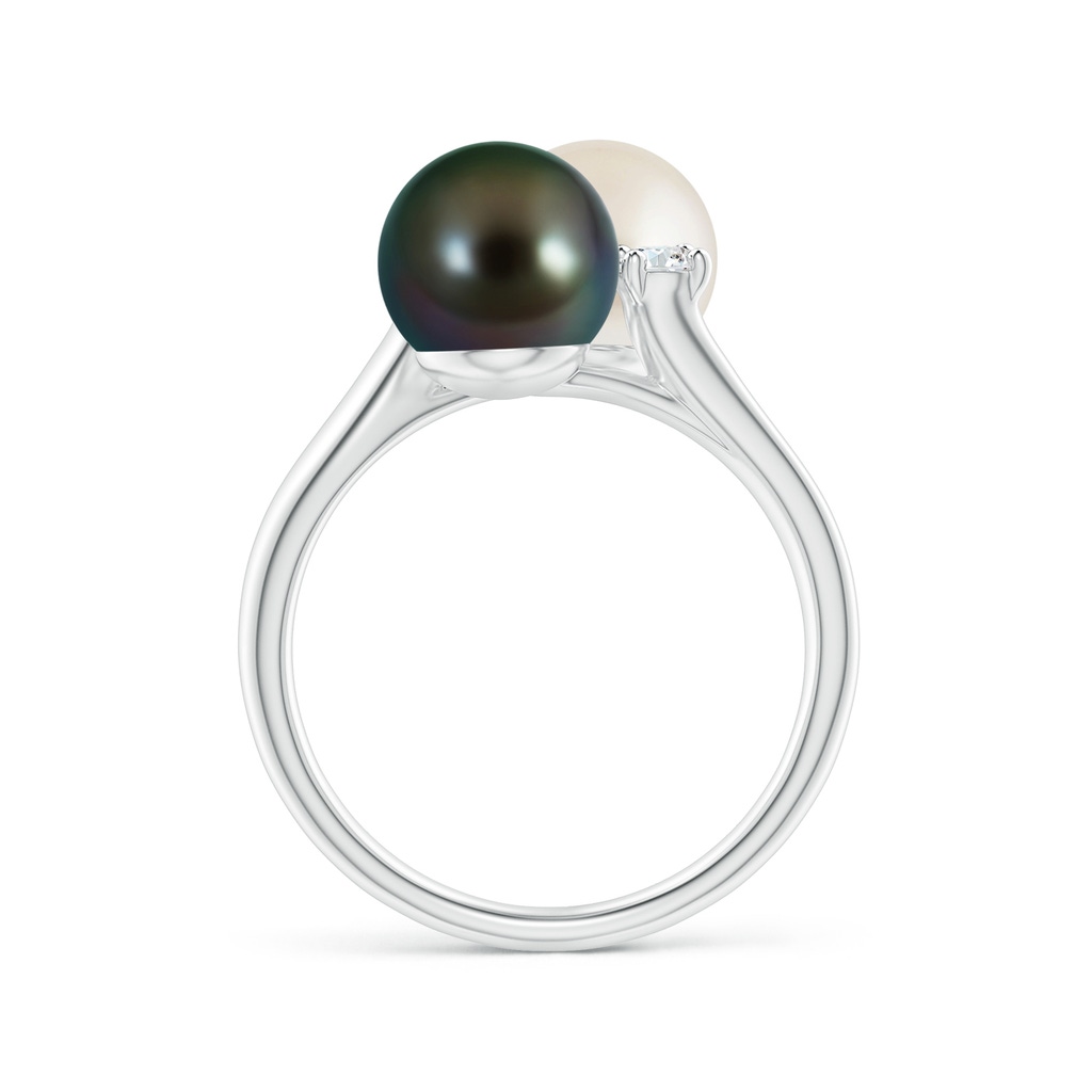 8mm AAAA South Sea & Tahitian Pearl Ring in White Gold Side 1