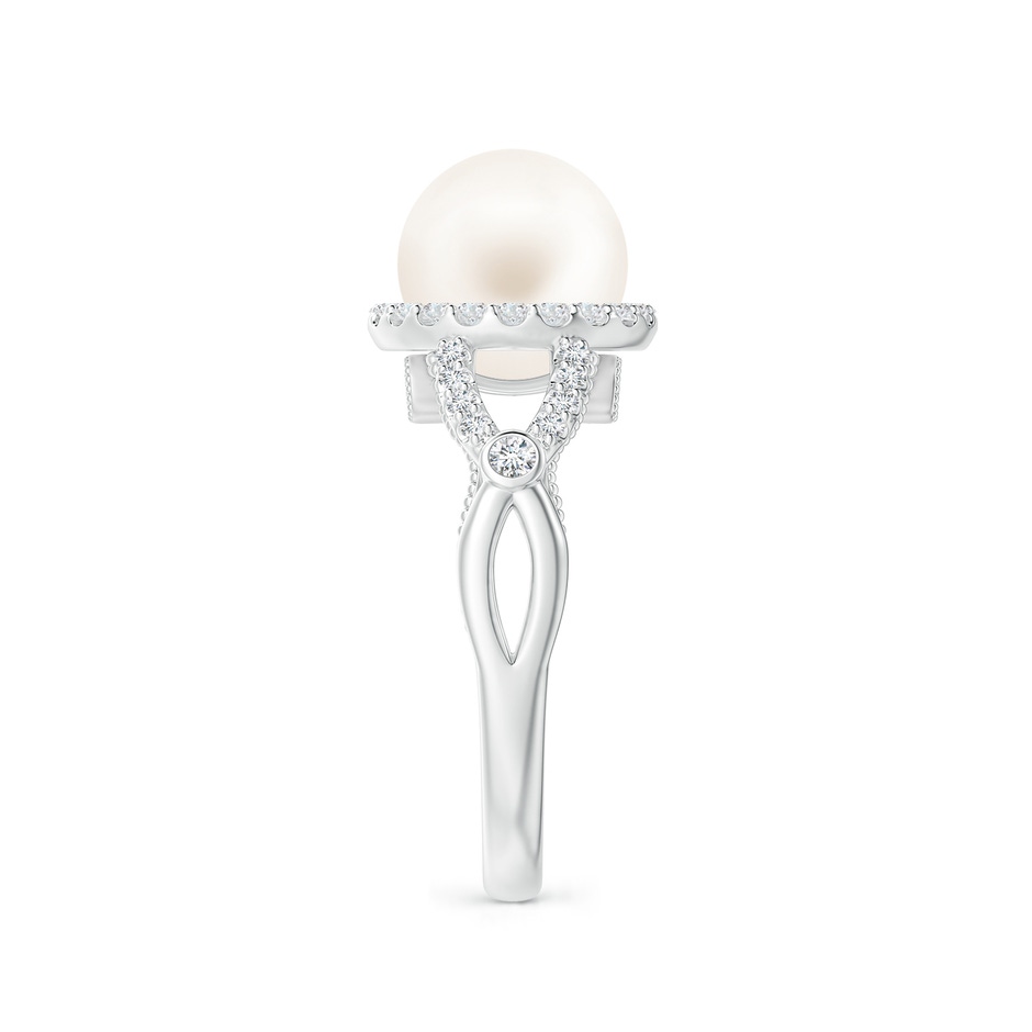 8mm AA Freshwater Pearl Halo Infinity Ring in White Gold side 2
