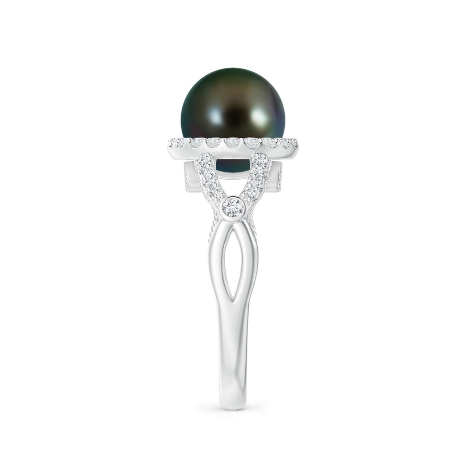 8mm AAAA Tahitian Pearl Halo Infinity Ring in White Gold side 2