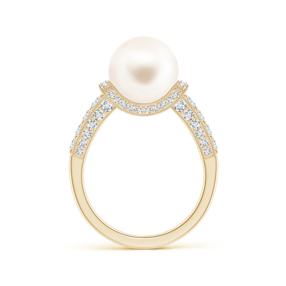 10mm AAA Vintage Inspired Freshwater Pearl Ring in Yellow Gold side 199