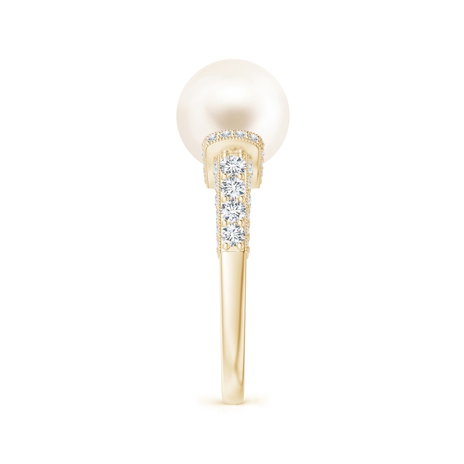 10mm AAA Vintage Inspired Freshwater Pearl Ring in Yellow Gold side 299