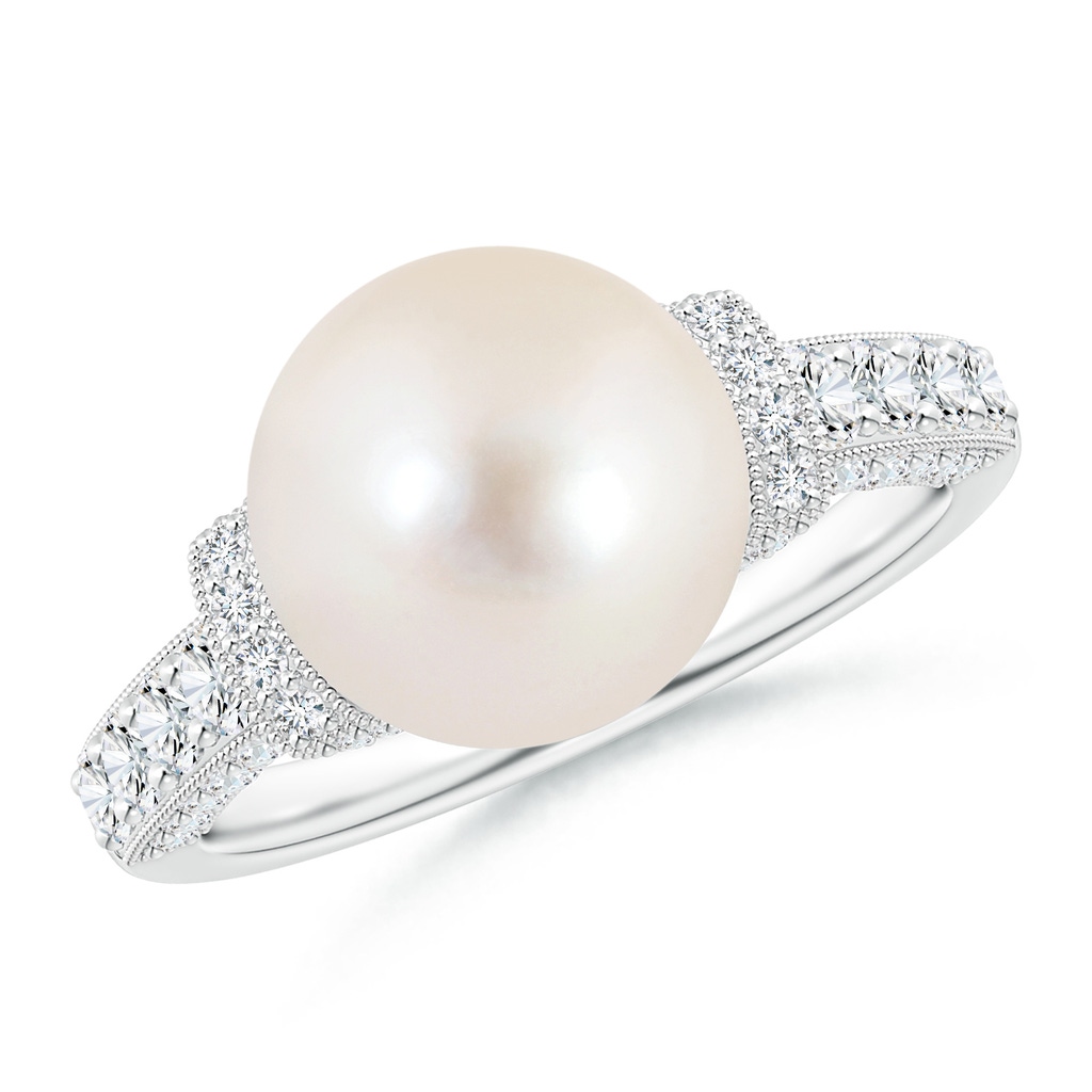 10mm AAAA Vintage Inspired Freshwater Pearl Ring in P950 Platinum