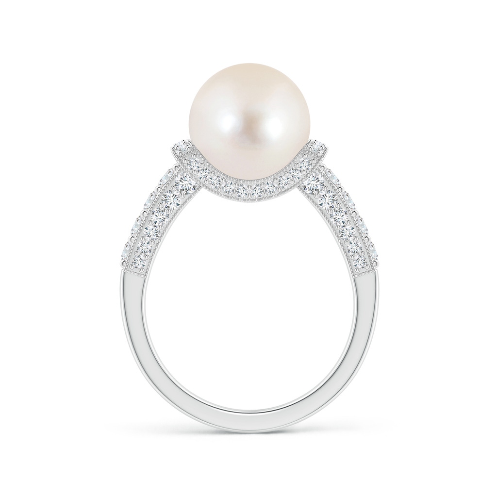 10mm AAAA Vintage Inspired Freshwater Pearl Ring in P950 Platinum - side 199
