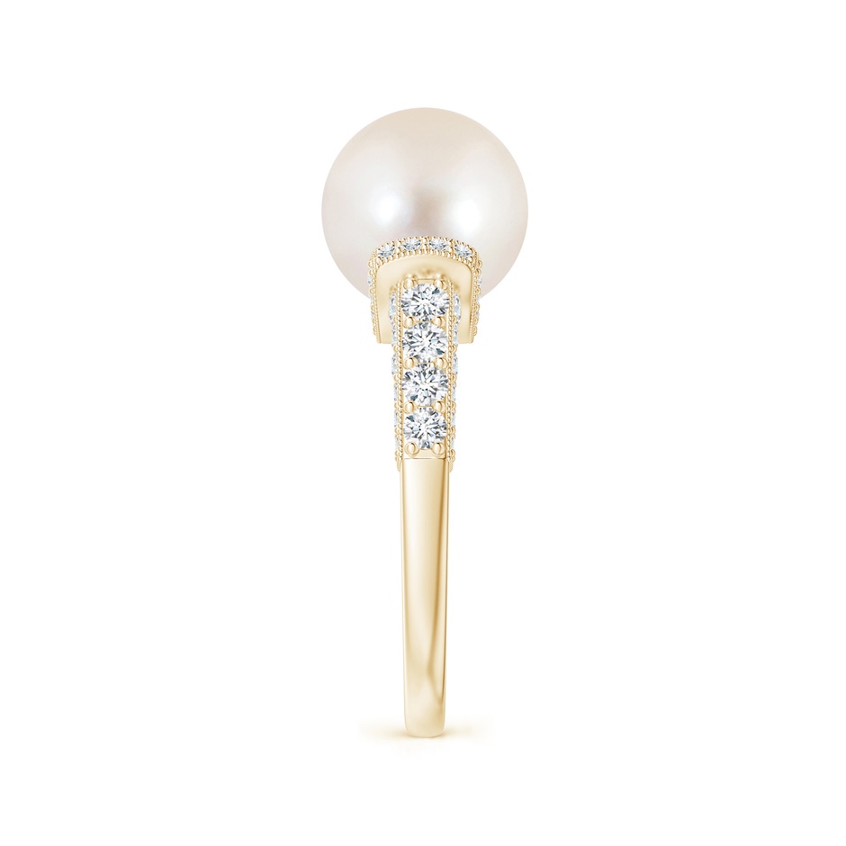 10mm AAAA Vintage Inspired Freshwater Pearl Ring in Yellow Gold side 299