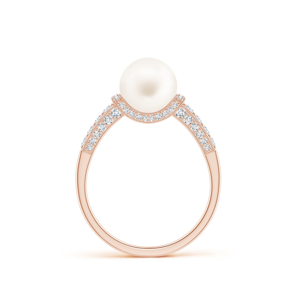 8mm AA Vintage Inspired Freshwater Pearl Ring in Rose Gold side 199