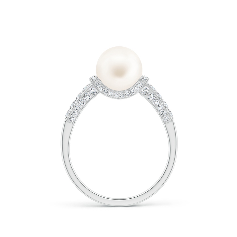 8mm AA Vintage Inspired Freshwater Pearl Ring in White Gold side 199