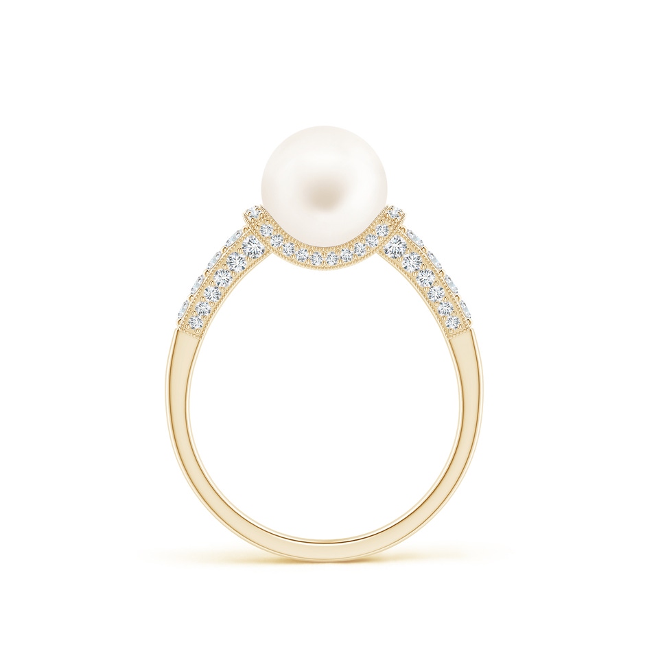8mm AA Vintage Inspired Freshwater Pearl Ring in Yellow Gold side 199