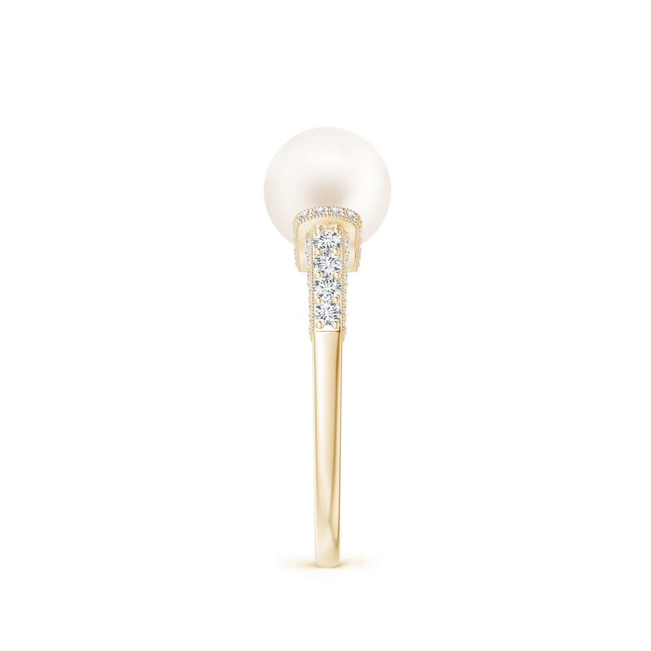 8mm AA Vintage Inspired Freshwater Pearl Ring in Yellow Gold side 299